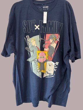 Spy X Family Navy Graphic T-Shirt Anime Crunchyroll 2XL Cotton USA Unisex